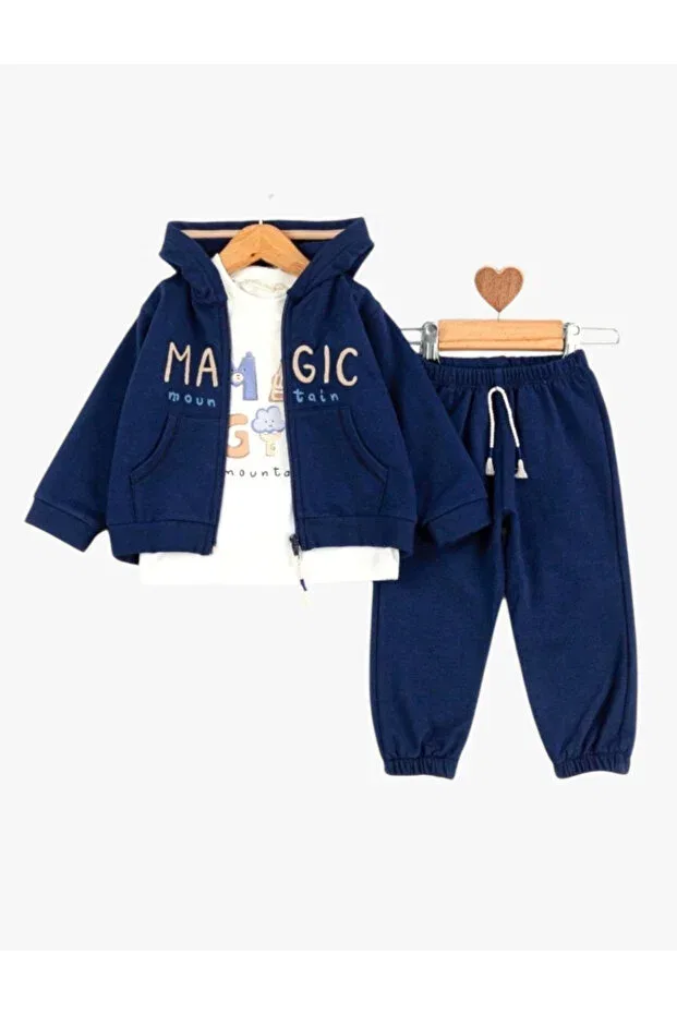 Детский комплект спортивного костюма с принтом Magic mountain Baby Rose, Navy Blue