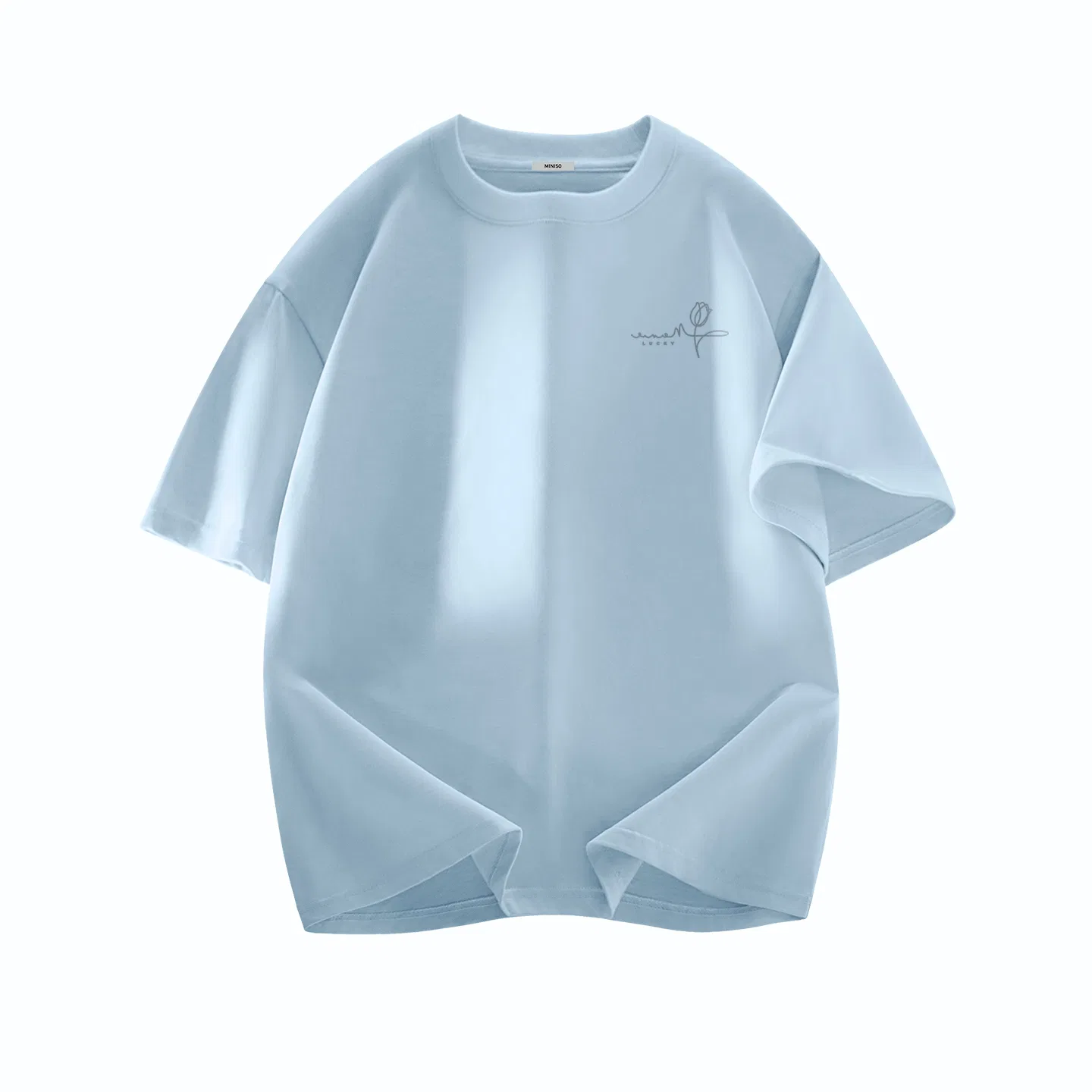Детская футболка с принтом MINISO, Dark Gray (Flower Language Line Chest Logo) — фото 4