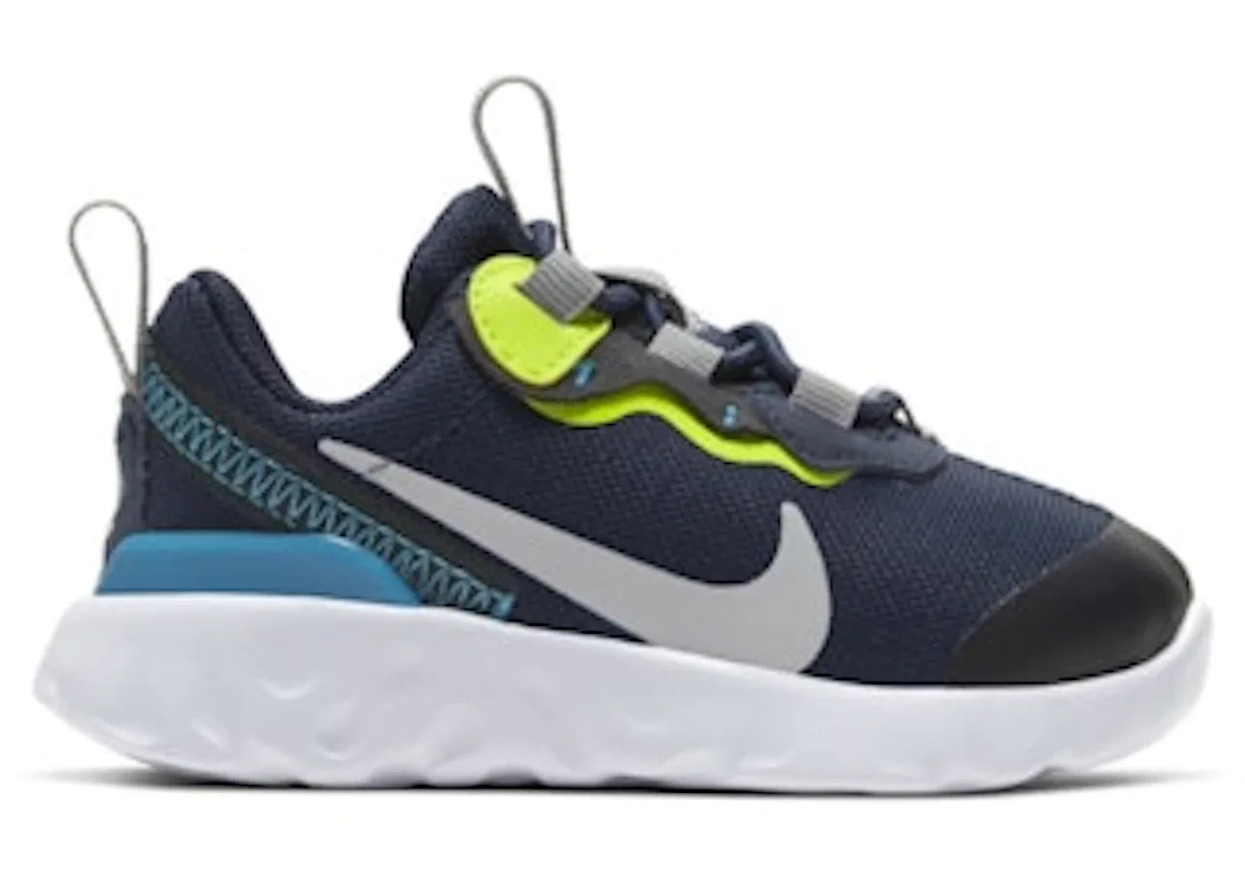 Детские кроссовки Nike Element 55 Midnight Navy, цвет Midnight Navy/Lemon Venom/Laser Blue/Light Smoke Grey