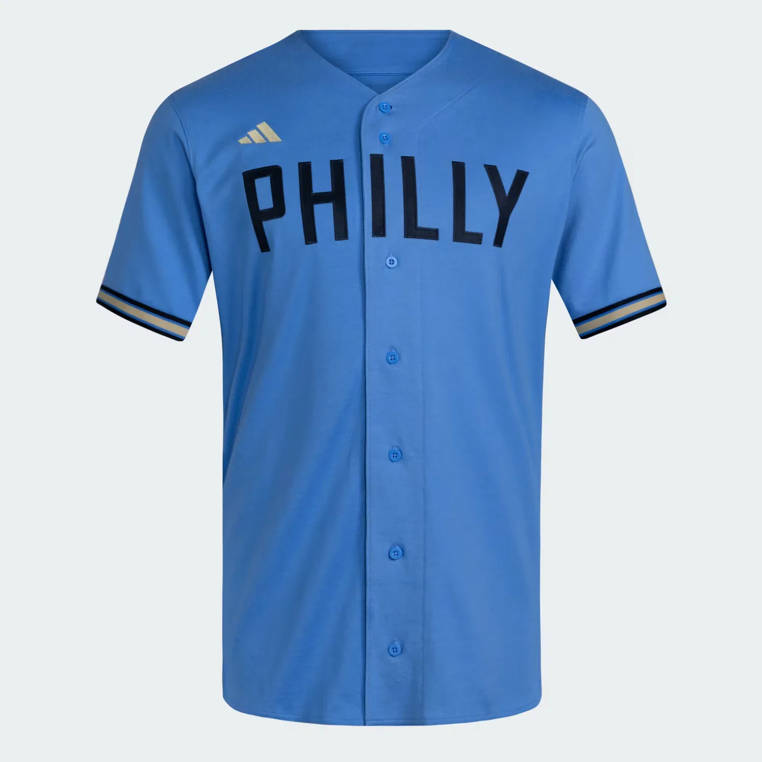 Мужская футбольная рубашка на пуговицах Philadelphia Union Adidas Performance, Real Blue
