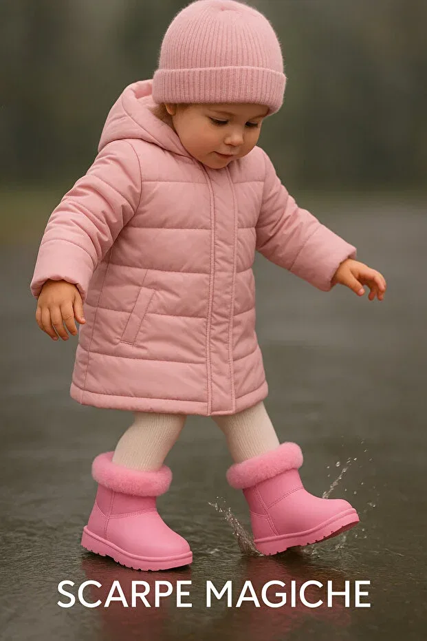 Детские сапоги для девочек водоотталкивающие Scarpe Magiche, Pink — фото 3
