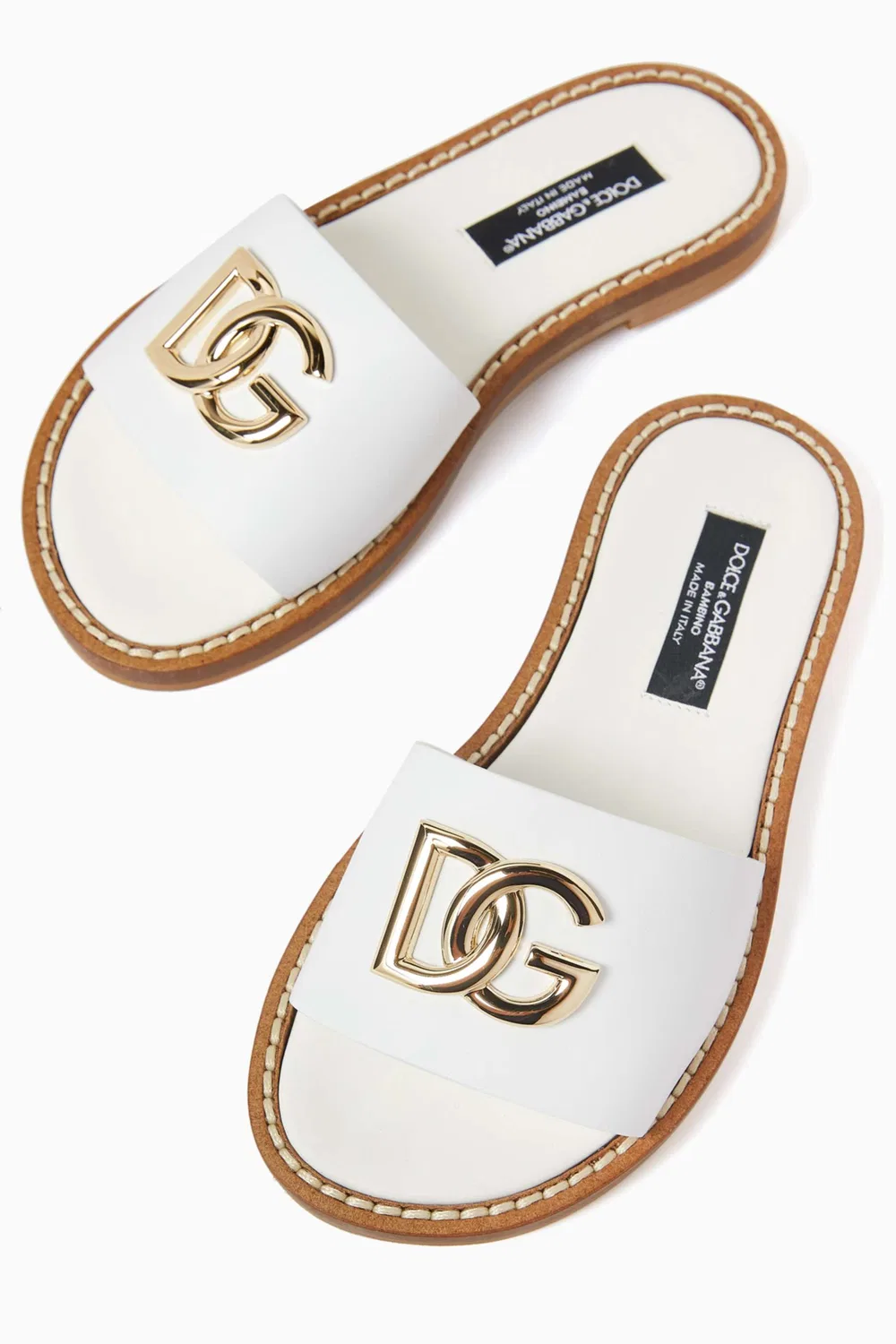 Слайды кожаные DG Logo Dolce & Gabbana — фото 4