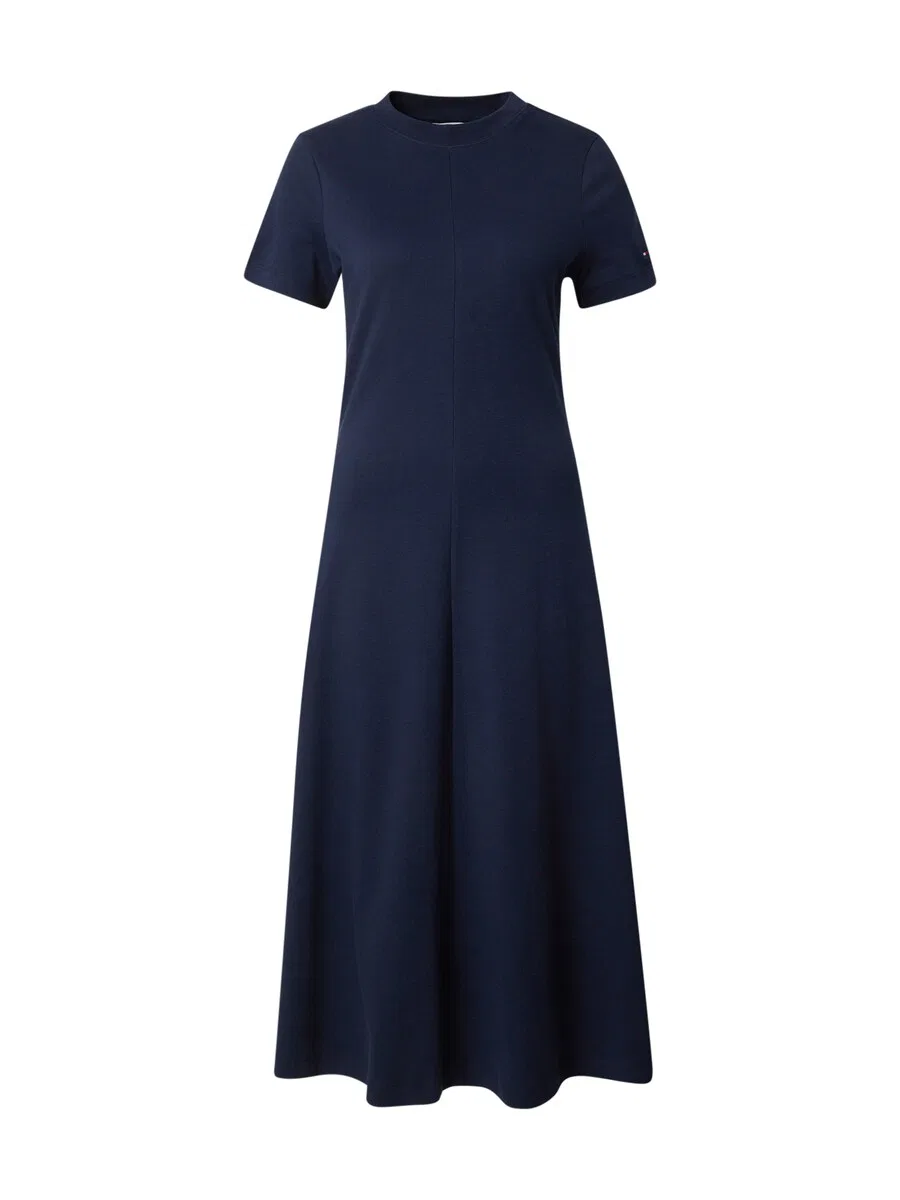 Платье TOMMY HILFIGER 'Interlock Midi Fit And Flare' синего цвета
