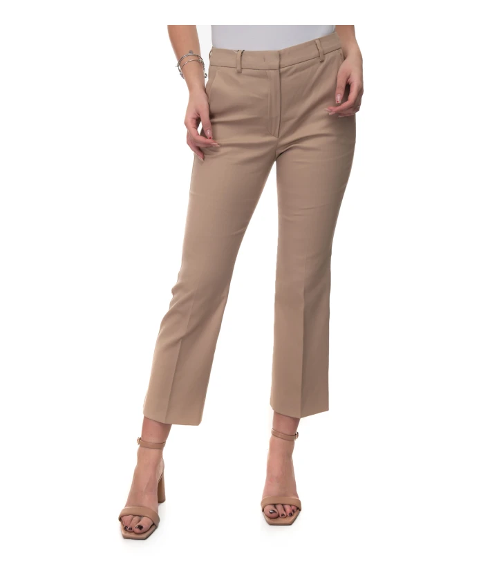 

Хлопковые брюки-колокол с петлями для ремня. Weekend Max Mara, бежевый