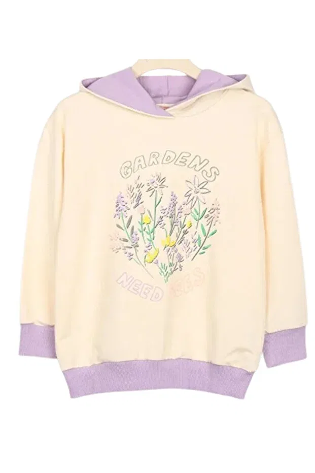 Детский спортивный костюм для девочек с флоральным принтом Girl's gardens text Irem Çocuk Giyim, Lilac — фото 2