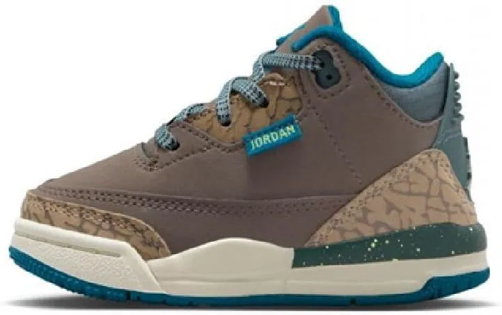 Детские кроссовки для мальчиков Jordan 3 Retro Nike, Olive Grey/Khaki/Sea Glass/Green Abyss