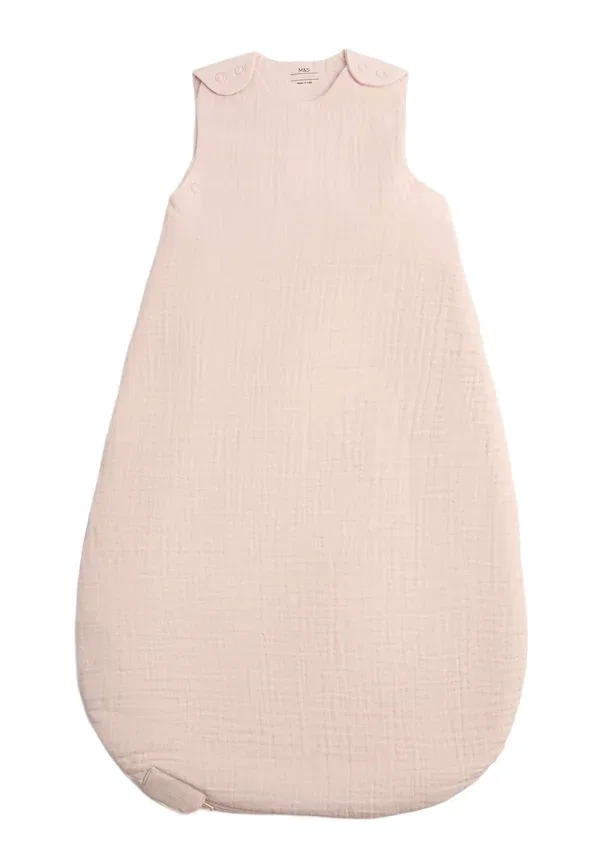 Детский спальный мешок хлопковый 1.5 tog sleeping bag Marks & Spencer, pink, розовый