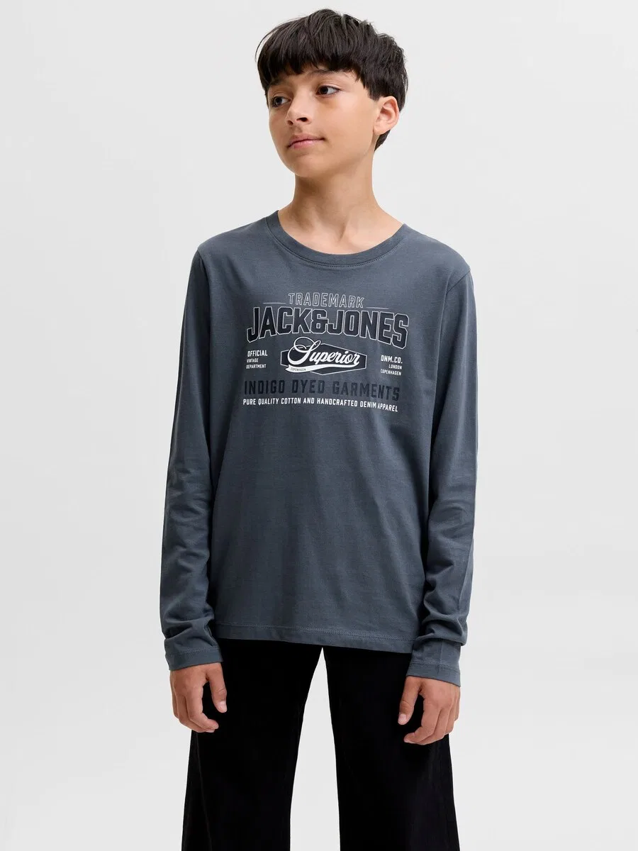 Детская рубашка, цвет базальтово-серый Jack & Jones Junior — фото 3
