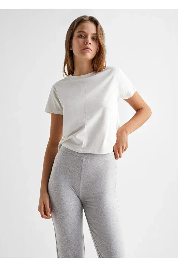 Детские леггинсы для девочек однотонные Mango Kids, Light Gray — фото 2