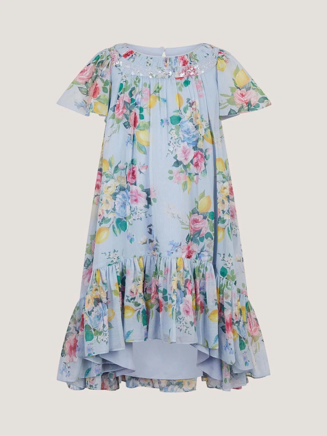 Платье Monsoon Blue Lemon Rose Print Party Dress, синий — фото 2