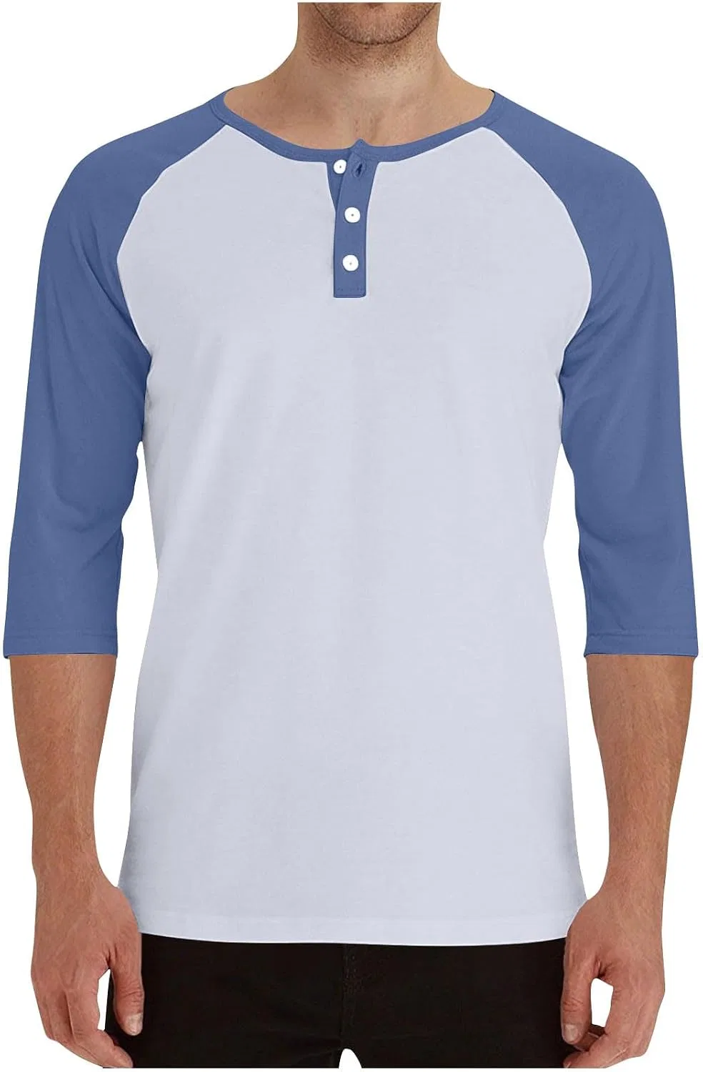 Мужская футболка с рукавом 3/4 Color Block, Light Blue