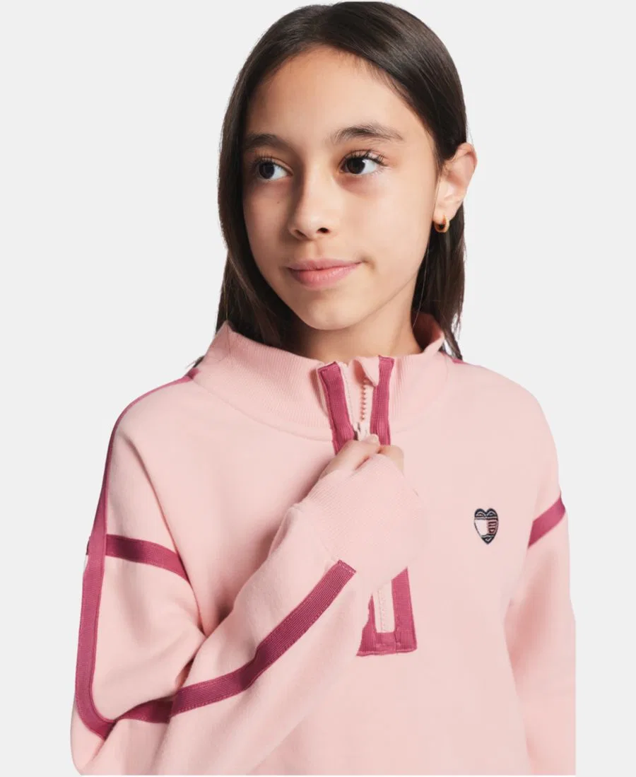 Флисовая толстовка с четверть-замком Tommy Hilfiger, Lotus — фото 4