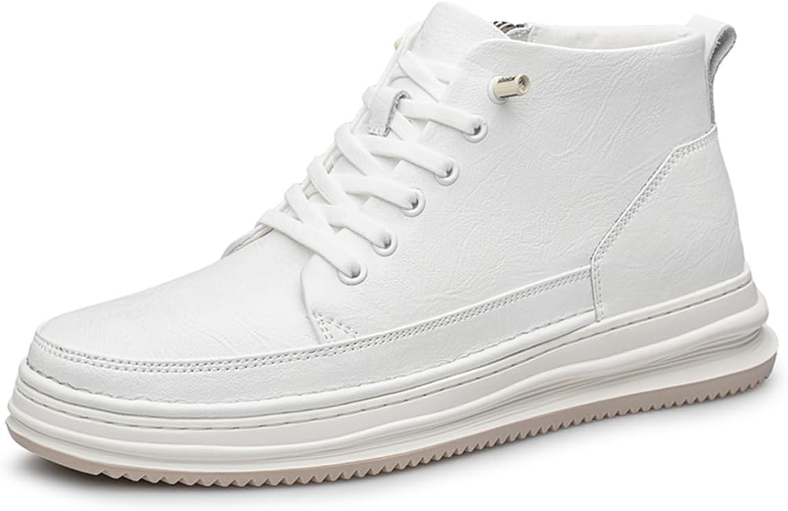 

Мужские туфли на подъемной подошве, легкие повседневные кожаные деловые ботинки, шнурованные ходовые кроссовки для мужчин, для официальных мероприятий Ukuboxbag, белый