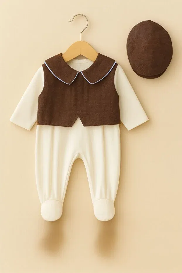 Детский комбинезон для новорожденных хлопковый Minytrendy, Brown