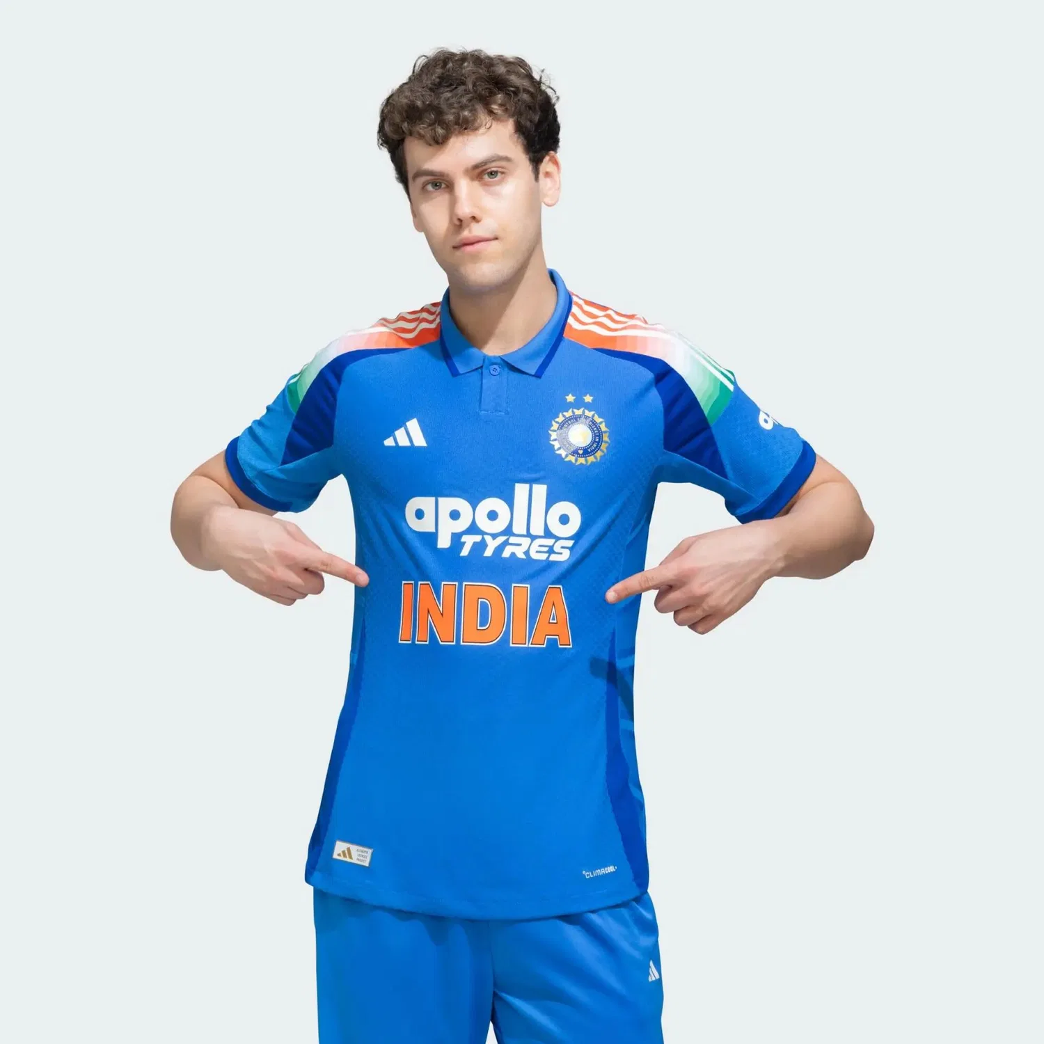 Мужская футболка с технологией Climacool India Cricket ODI Adidas, BLAU — фото 4