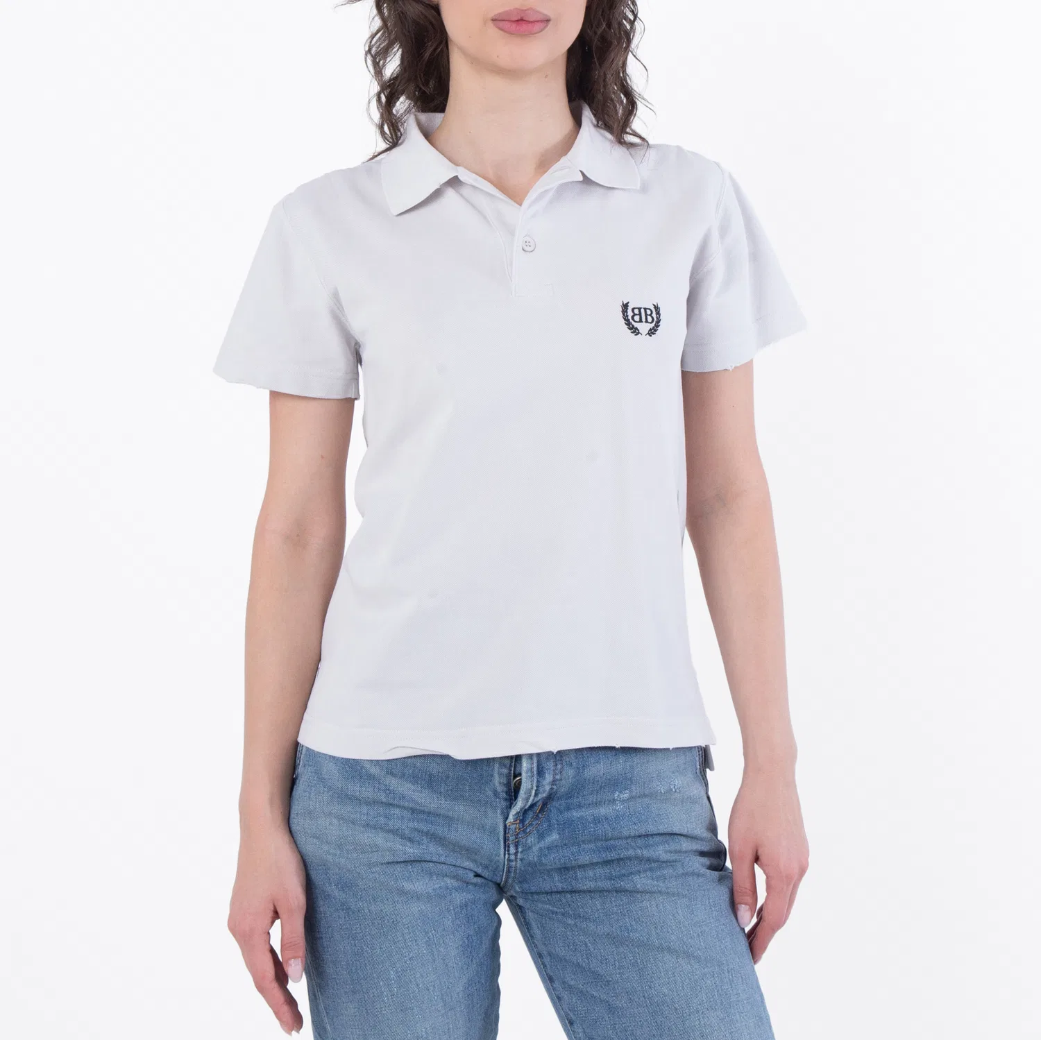 Поло с коротким рукавом Slim-Fit Short Sleeve Polo Shirt Balenciaga, Dirty White