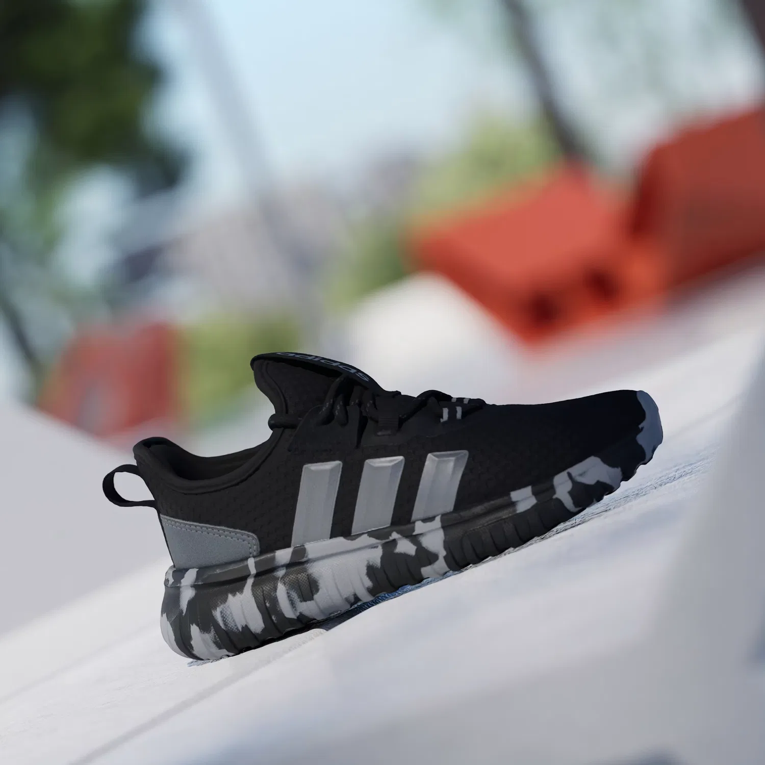 Детские кроссовки с амортизацией Cloudfoam Kaptir 4.0 Adidas Sportswear, черный/серый — фото 3