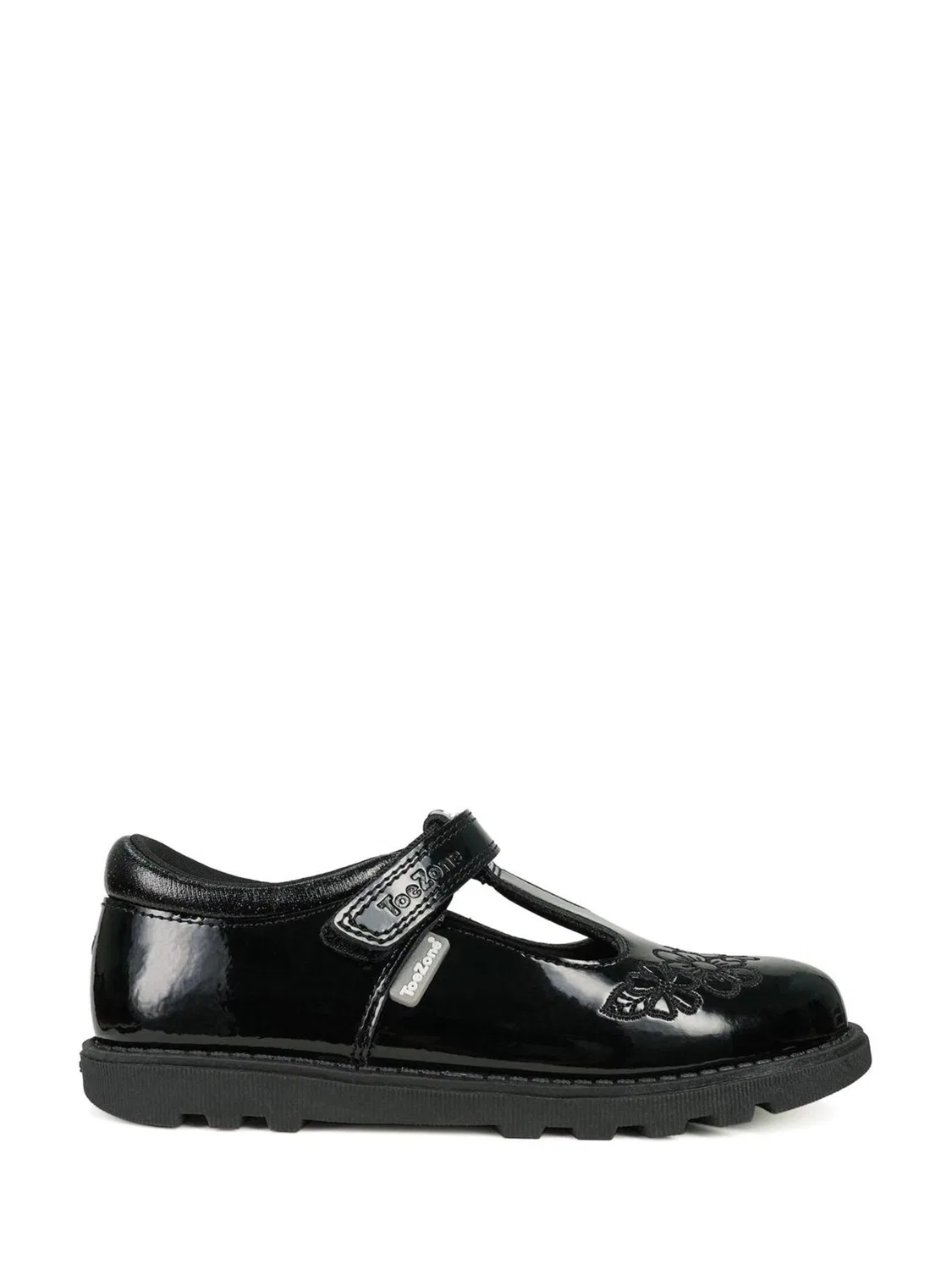 Туфли школьные Toezone Black Flo Patent Flower, черные
