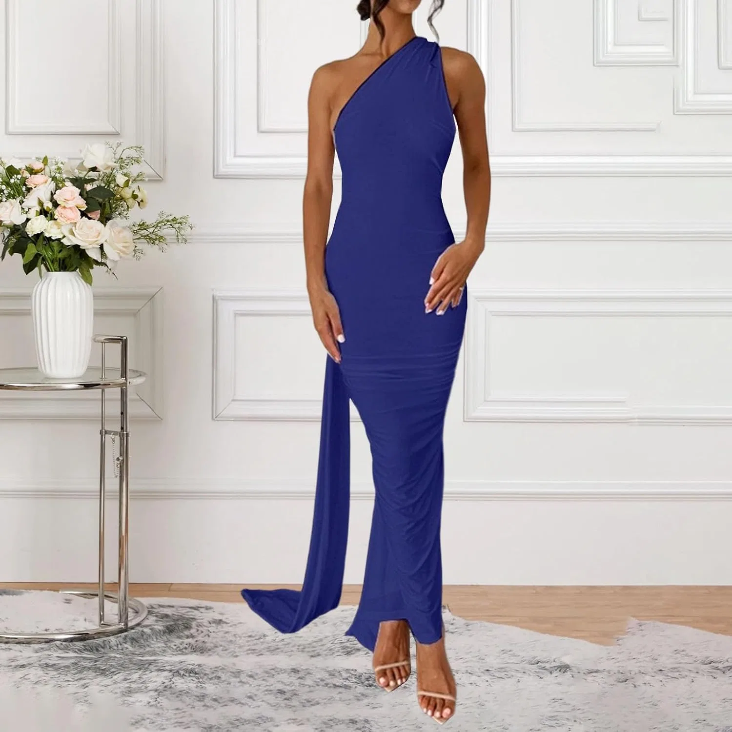 Женское облегающее платье с открытой спиной Bodycon, Lake Blue — фото 2
