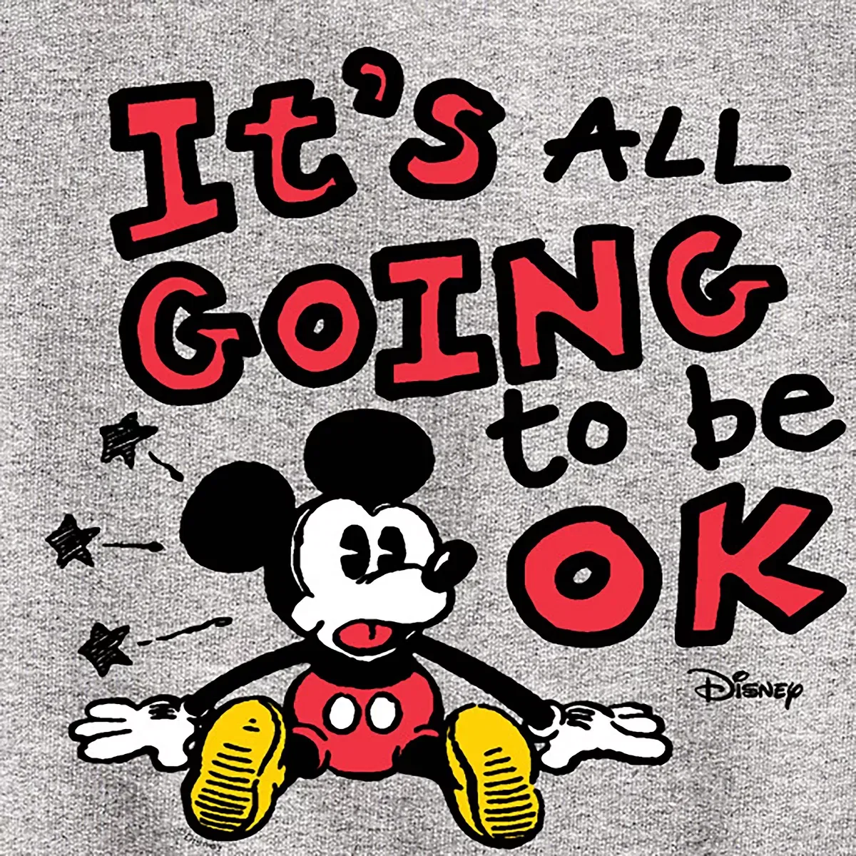 Детский свитшот с принтом Mickey Mouse Disney, Athletic Heather — фото 2