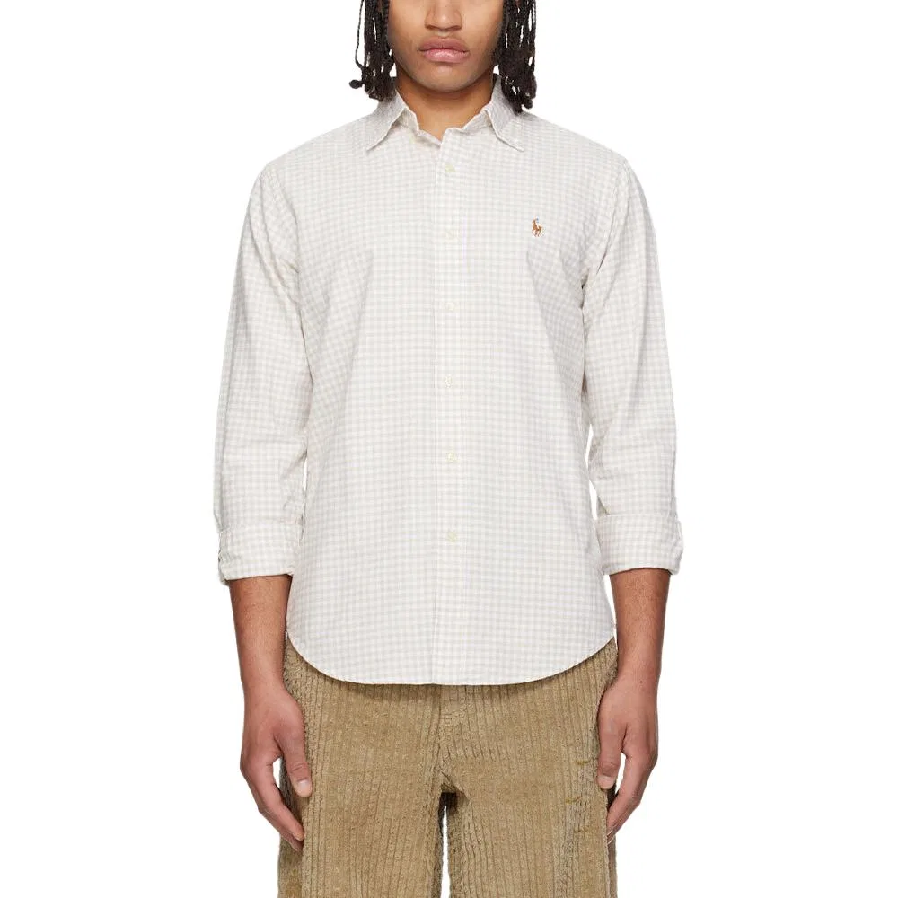 Мужская рубашка с отложным воротником Sand White Polo Ralph Lauren