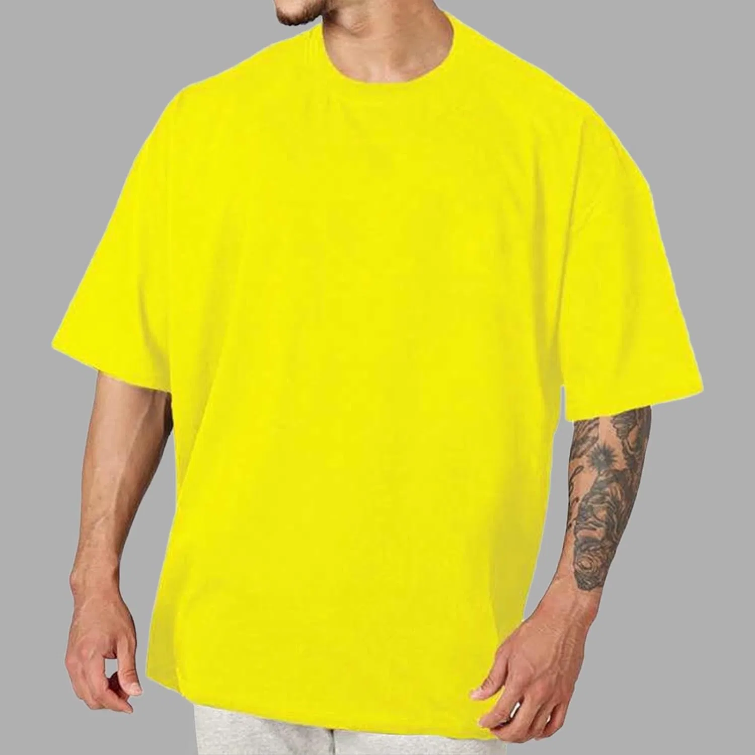 Мужская футболка хлопковая Crew Neck, Yellow — фото 2