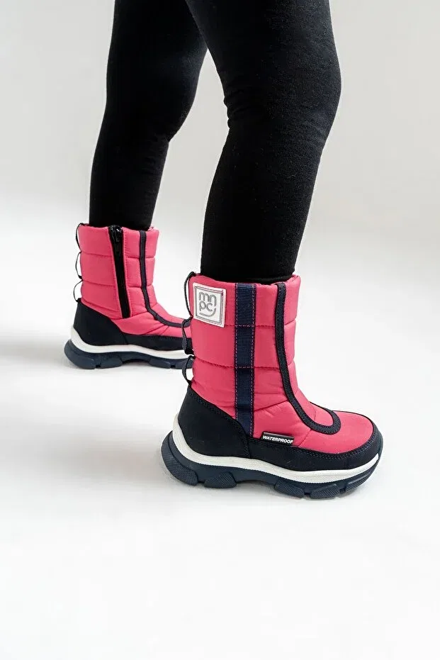 Детские ботинки для девочек водонепроницаемые с текстурой Mnpc, Laci-Fuchsia — фото 3