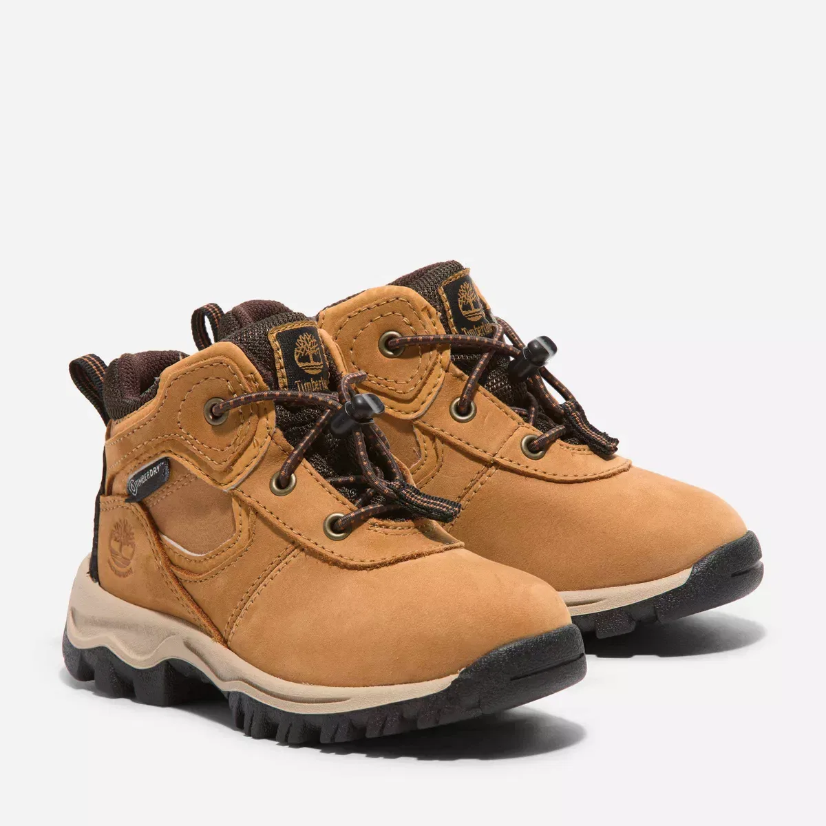 Детские ботинки для девочек водонепроницаемые Timberland Toddler Mt. Maddsen Waterproof Mid Hiking Boot, Wheat Nubuck — фото 3