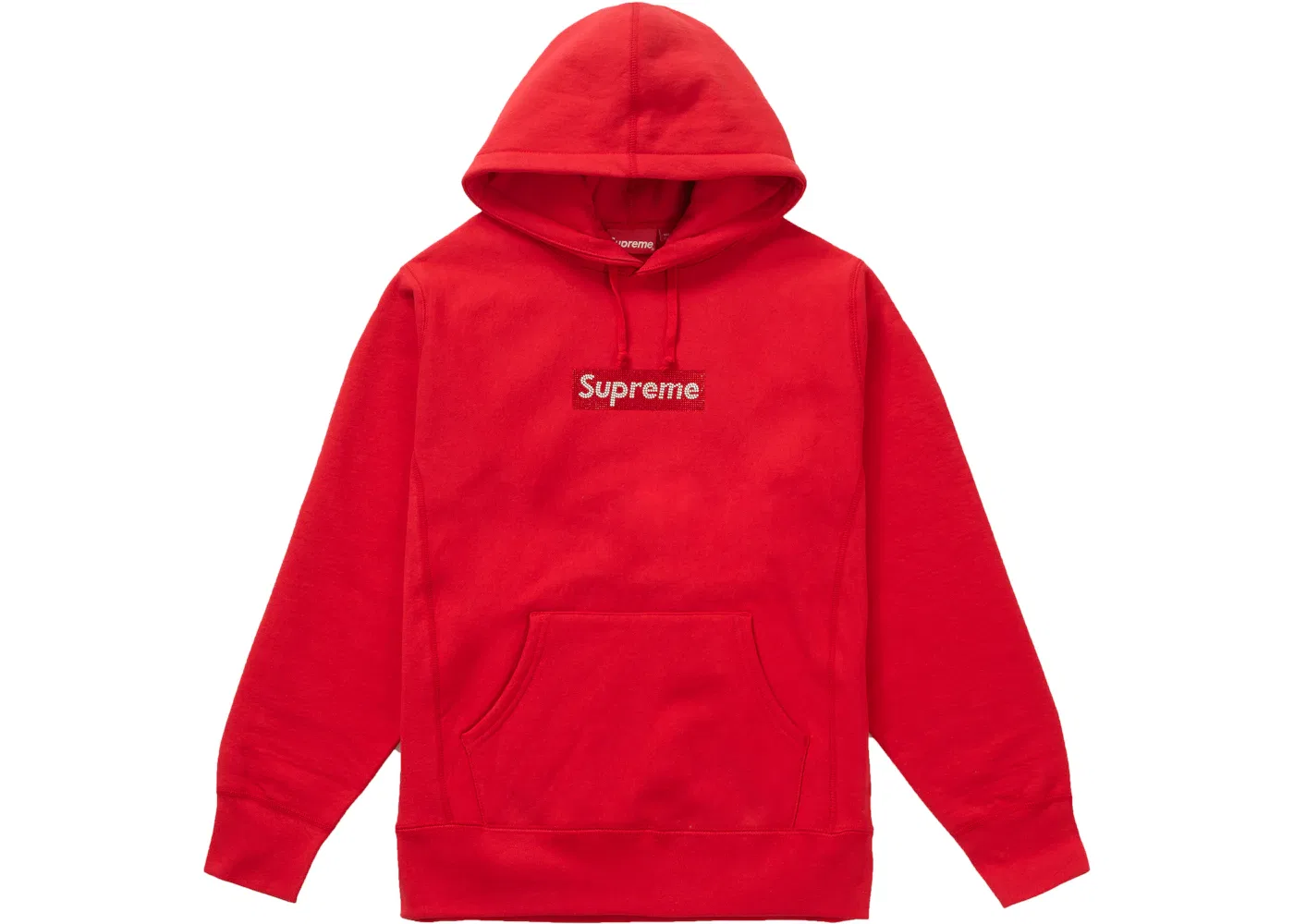Мужской худи с принтом Swarovski Box Logo Supreme, Red