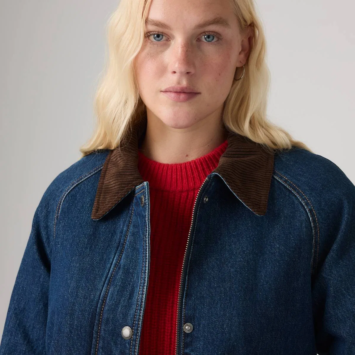 Куртка средней плотности для работы в сарае, застежка на кнопках Levi's, Blue - Blue — фото 2