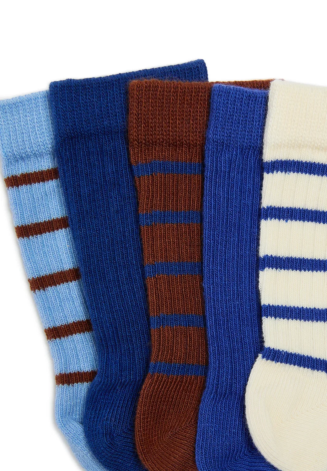 Детские носки в рубчик, 5 пар, унисекс - носки Arket, Blue Multicolour — фото 2