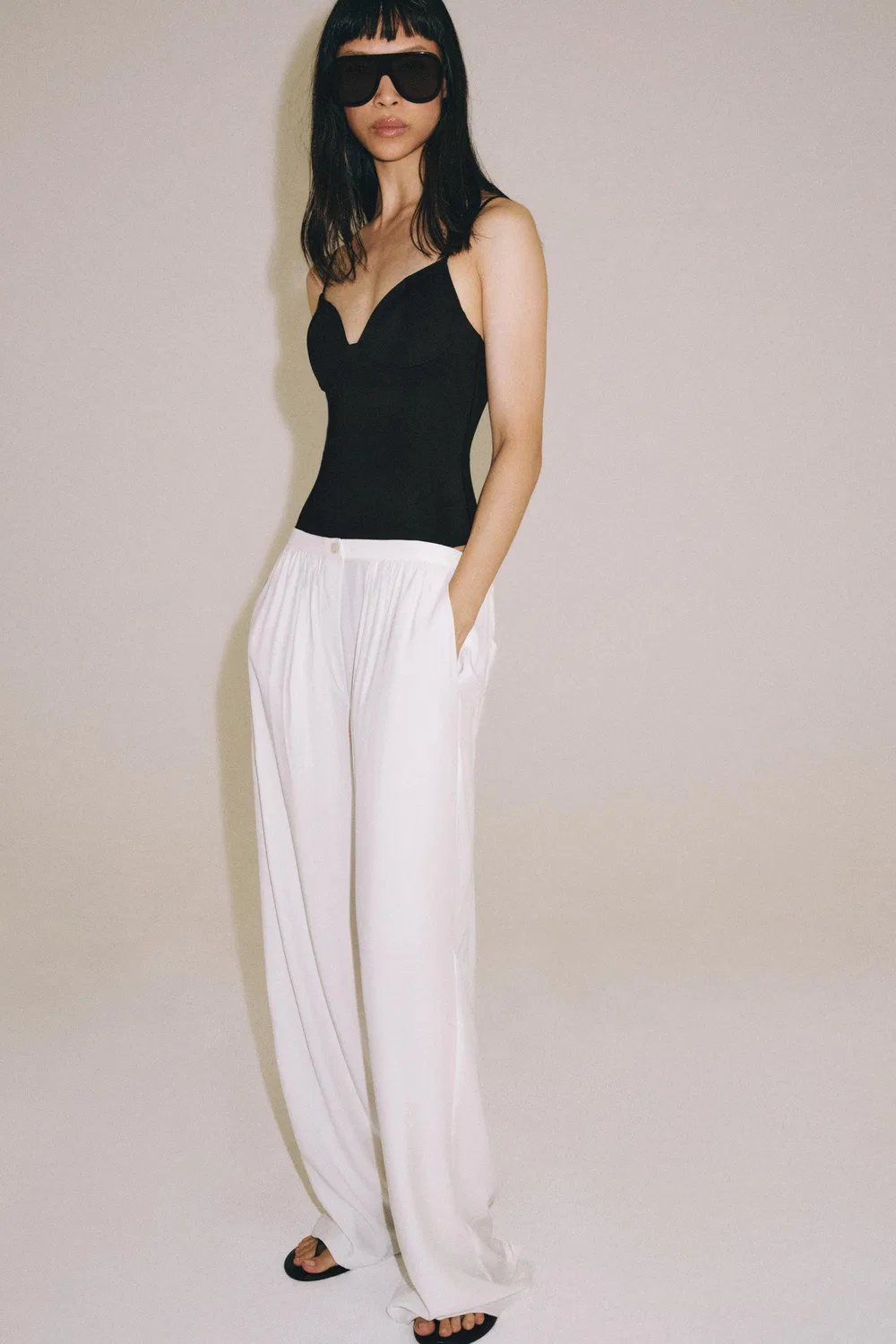 Боди с вырезом в форме сердечка ZARA, Black — фото 4