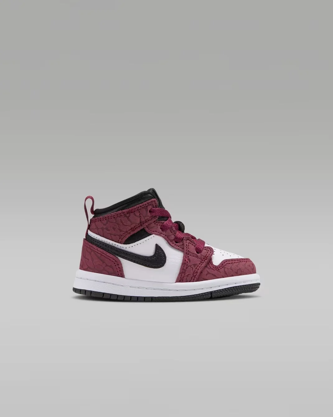 Кроссовки детские Nike Jordan 1 Mid SE, темно-красный/белый — фото 2