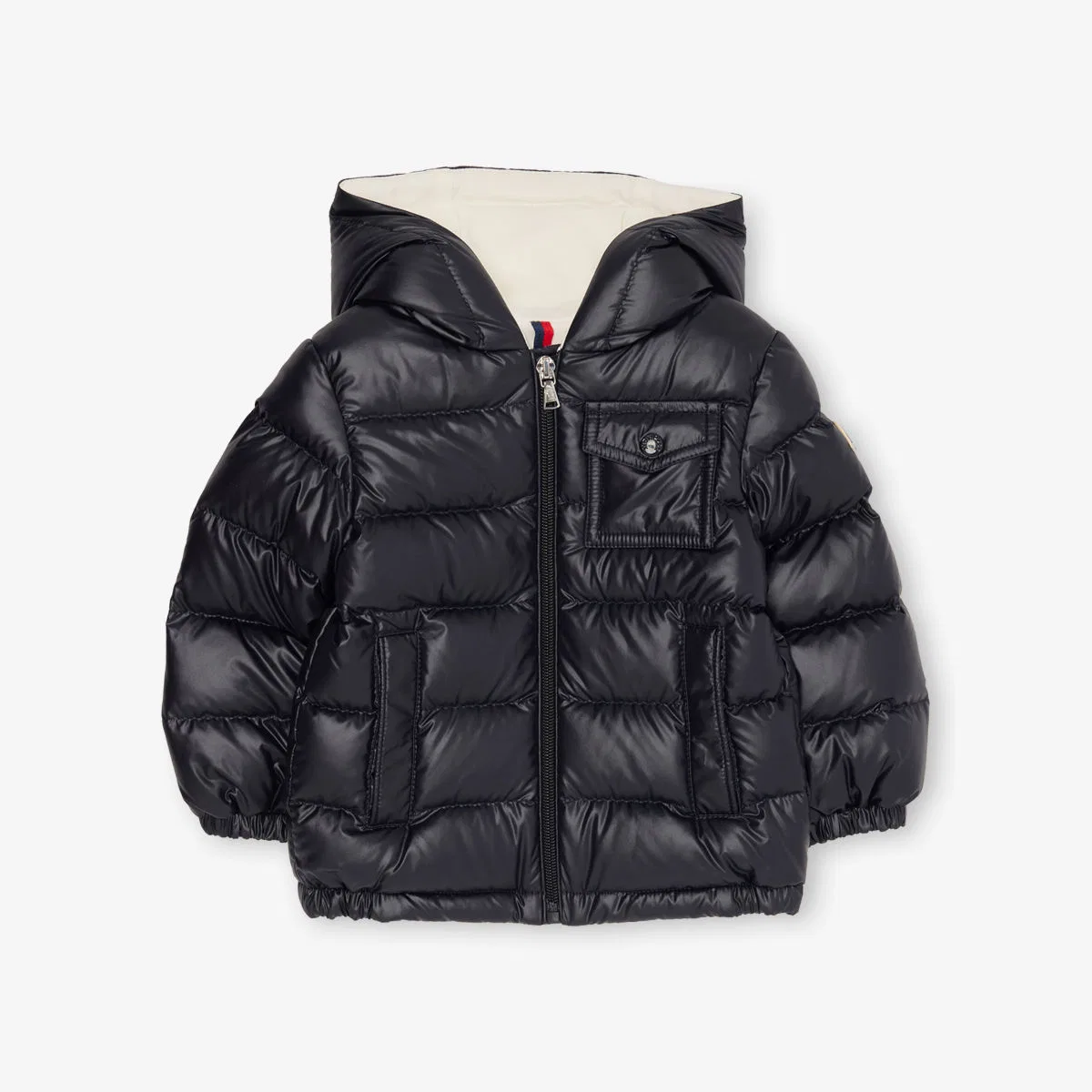 Пуховая куртка Mesles с капюшоном, размер 6 месяцев - 3 года Moncler, темно-синий