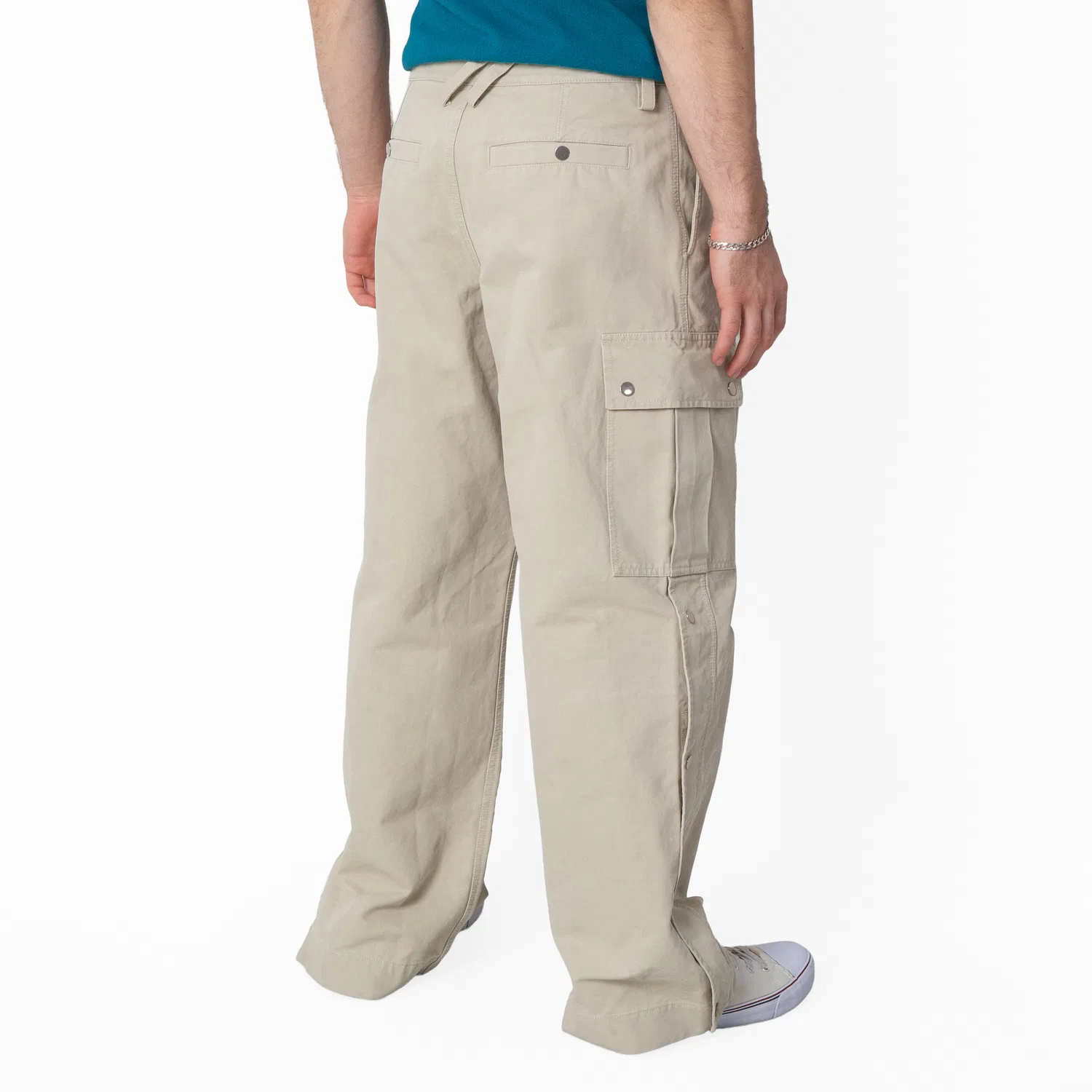 Брюки карго из хлопка Wide Leg Cotton Cargo Trousers Burberry, Plaster — фото 3