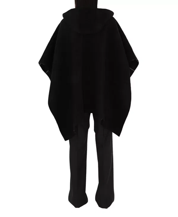 Женское кашемировое пончо Reversible Check Cashmere Cape Burberry, Black/Calico — фото 2
