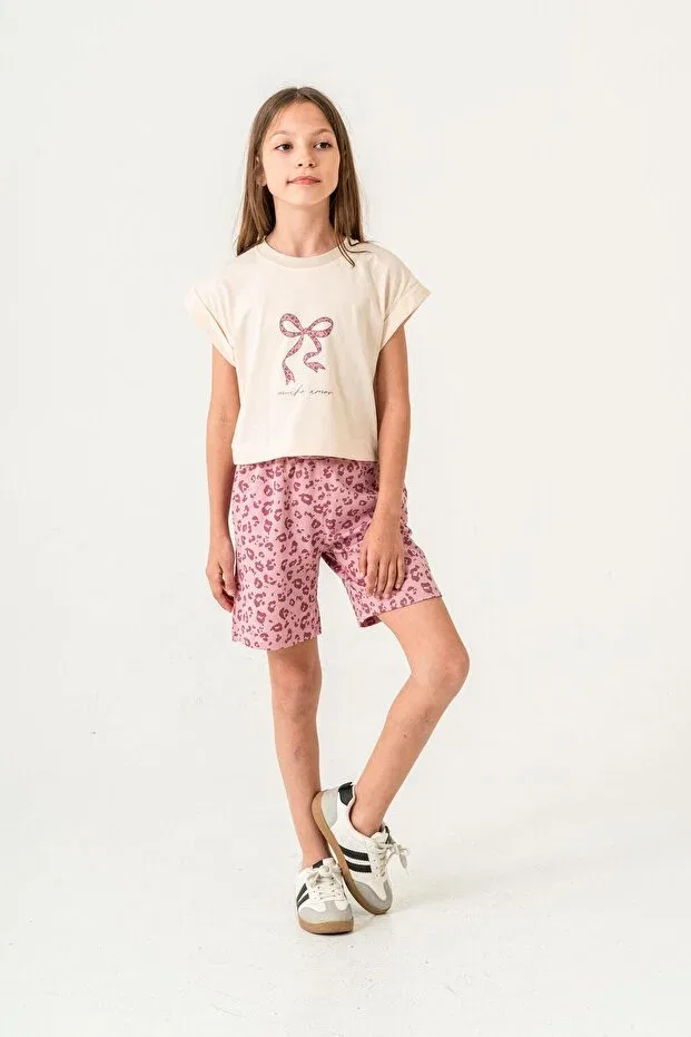 Детский комплект для девочек с принтом Mucho amor Mışıl Kids, Pink — фото 3