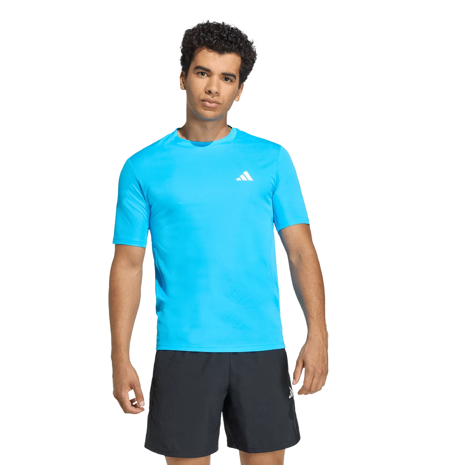 Мужская спортивная футболка с коротким рукавом Adidas, цвет Turquoise — фото 2