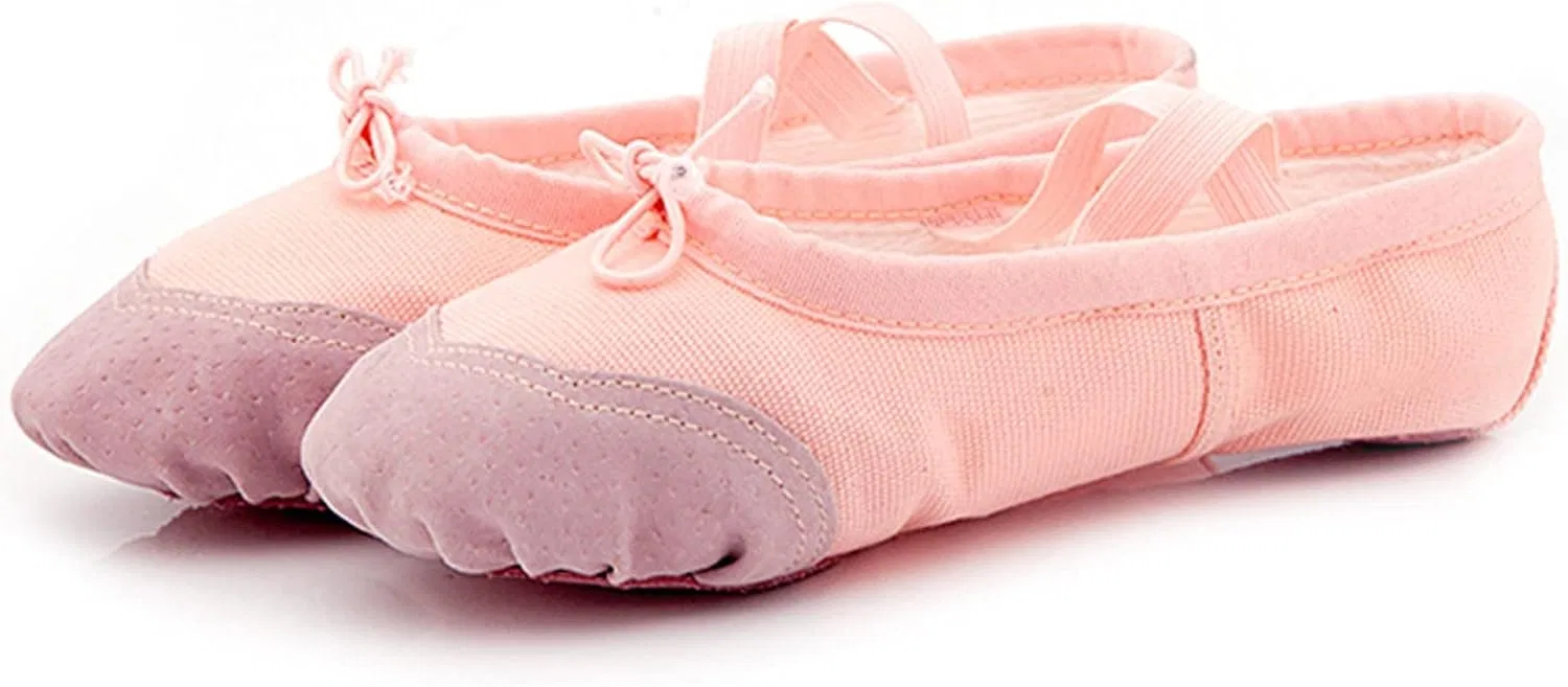 Детские балетки для девочек с принтом Canvas Ballet Dance Shoes Girls Split Sole Ballet Shoes Performance Yoga Slippers Professiona𝐥 Ballerina Flat𝐬, Pink — фото 4