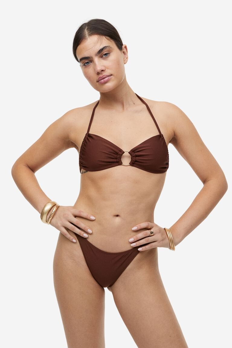

Мягкий топ бикини H&M, коричневый