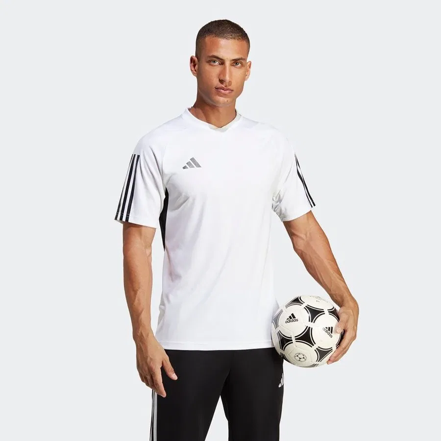 Футболка спортивная с коротким рукавом TIRO23 C Jsy adidas, Бело-черный — фото 3
