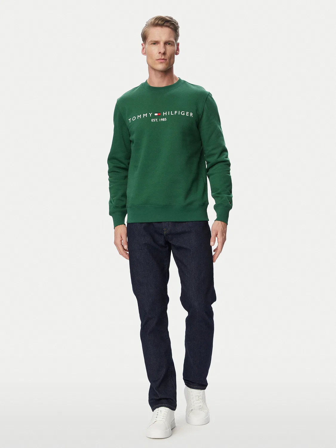 Мужская толстовка стандартного кроя Logo Tommy Hilfiger, темно-зеленый — фото 2