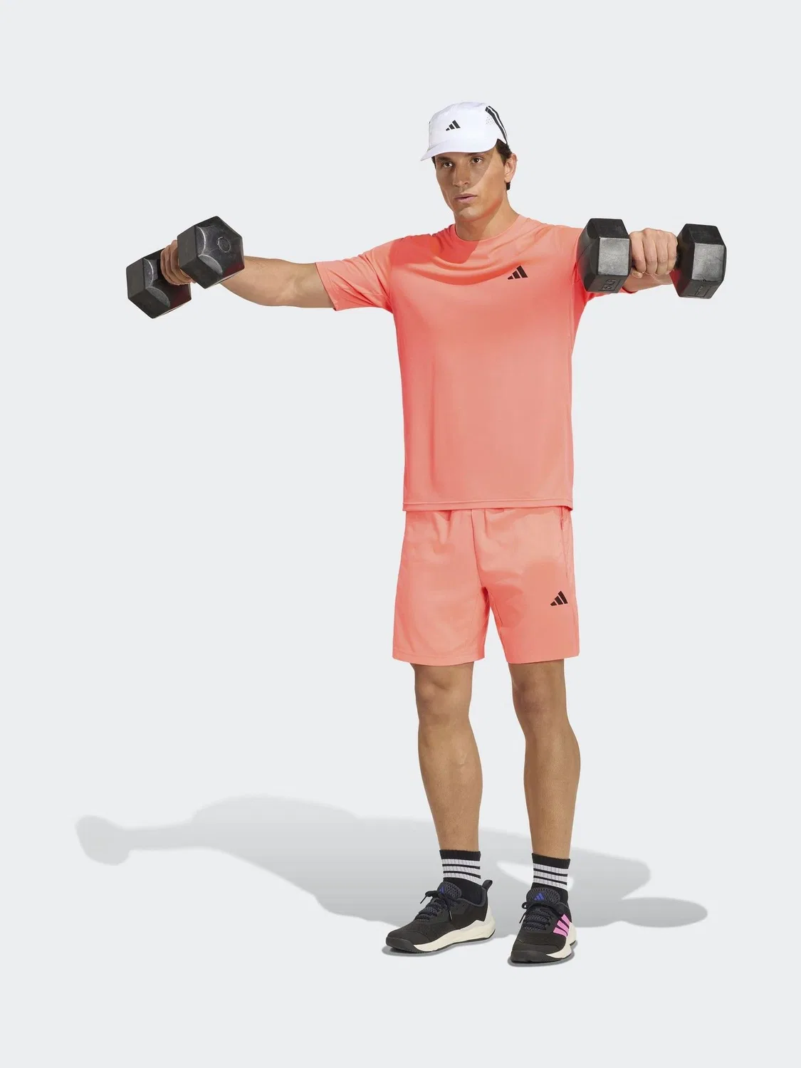 Футболка тренировочная Workout Essentials Base adidas, светло-оранжевый — фото 3