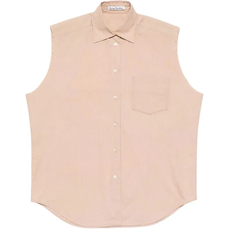 Женская безрукавная рубашка с нагрудным карманом Acne Studios, Light Pink