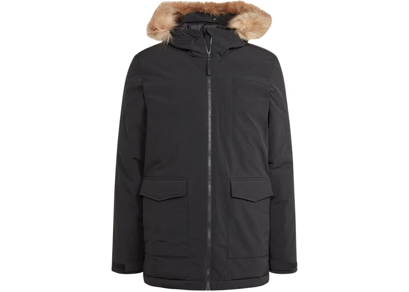Мужское пальто-парка с капюшоном из искусственного меха Parka Adidas, Black