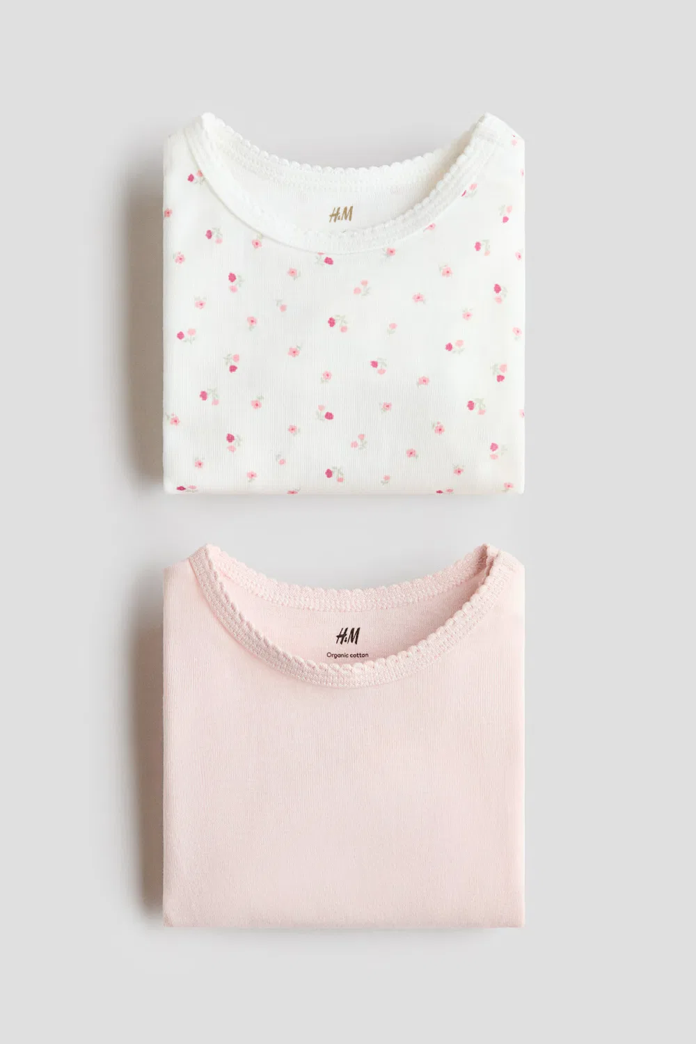 Комплект из 2 боди с короткими рукавами H&M, Hellrosa/Blumen — фото 2
