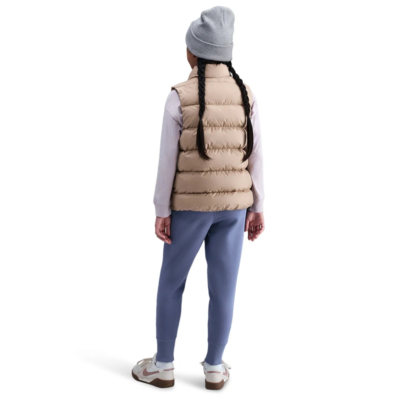 Брюки для девочек Club Fleece High Rise Nike, цвет World Indigo/World Indigo/White — фото 4