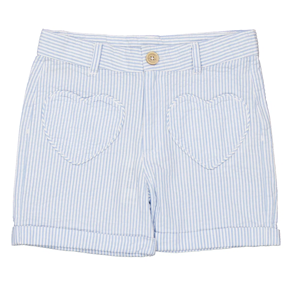 Шорты хлопковые с принтом Kids Farah Striped Heart Pocket Shorts Bonton, Blue