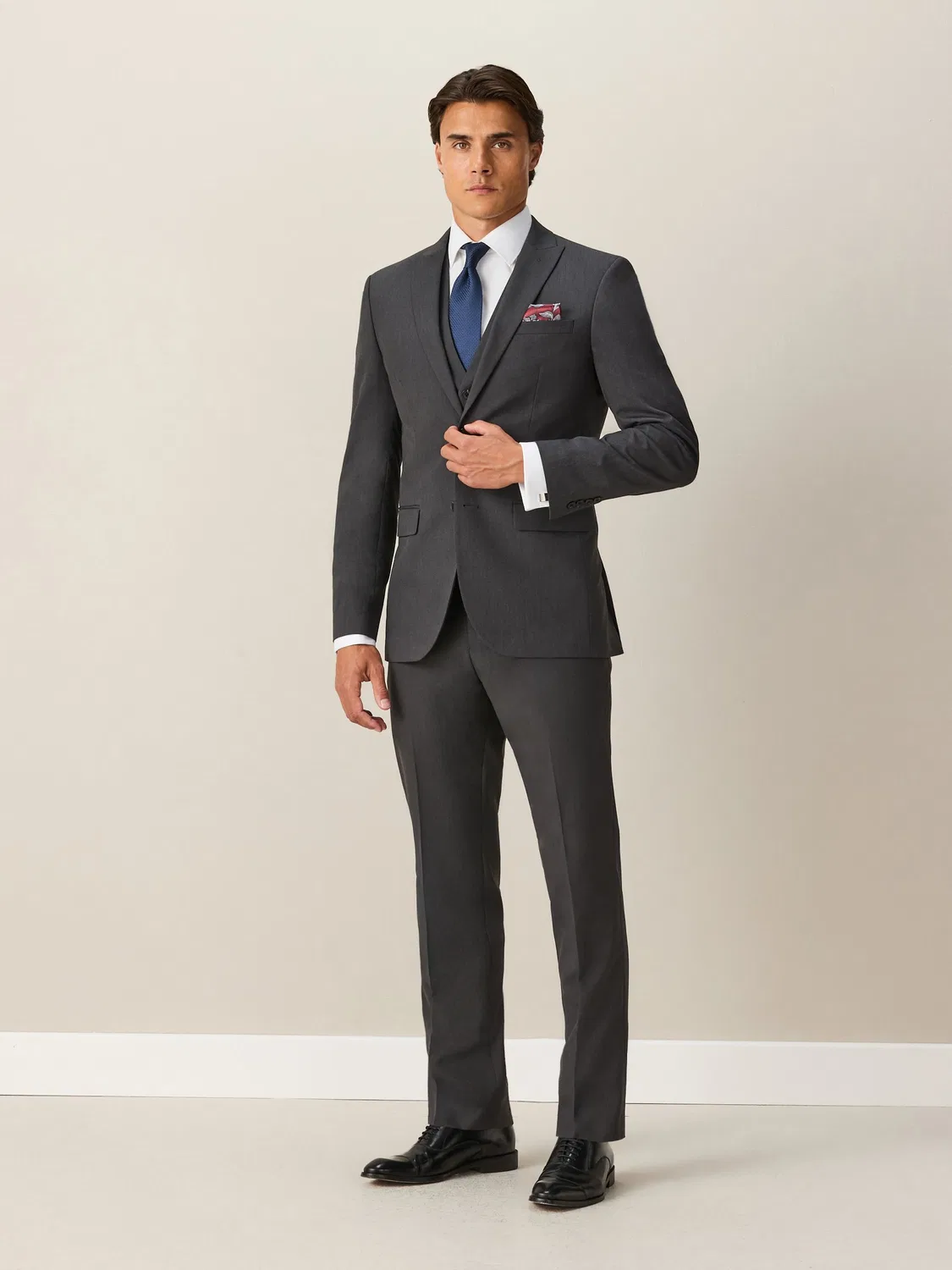 Пиджак Slim Fit, модель Two Button Suit Jacket Next, угольно-серый — фото 2