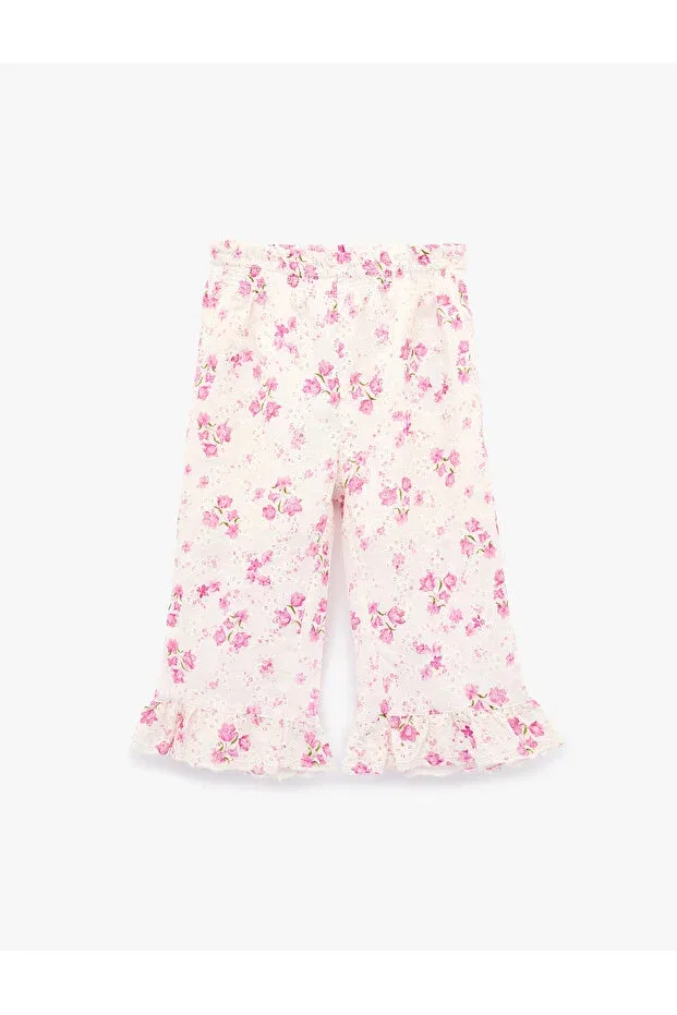 Детские широкие брюки с цветочным принтом Koton, Pink Patterned
